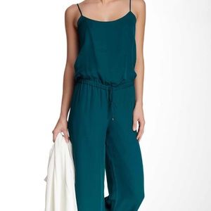 Small Haute Hippie Teal Strappy Silk Jumpsuit